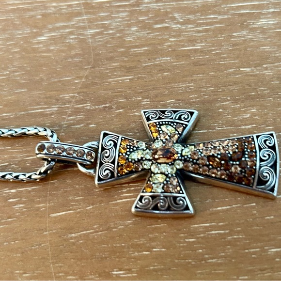 **RARE**Authentic Brighton Crystal Voyage Cross Necklace - Picture 5 of 7